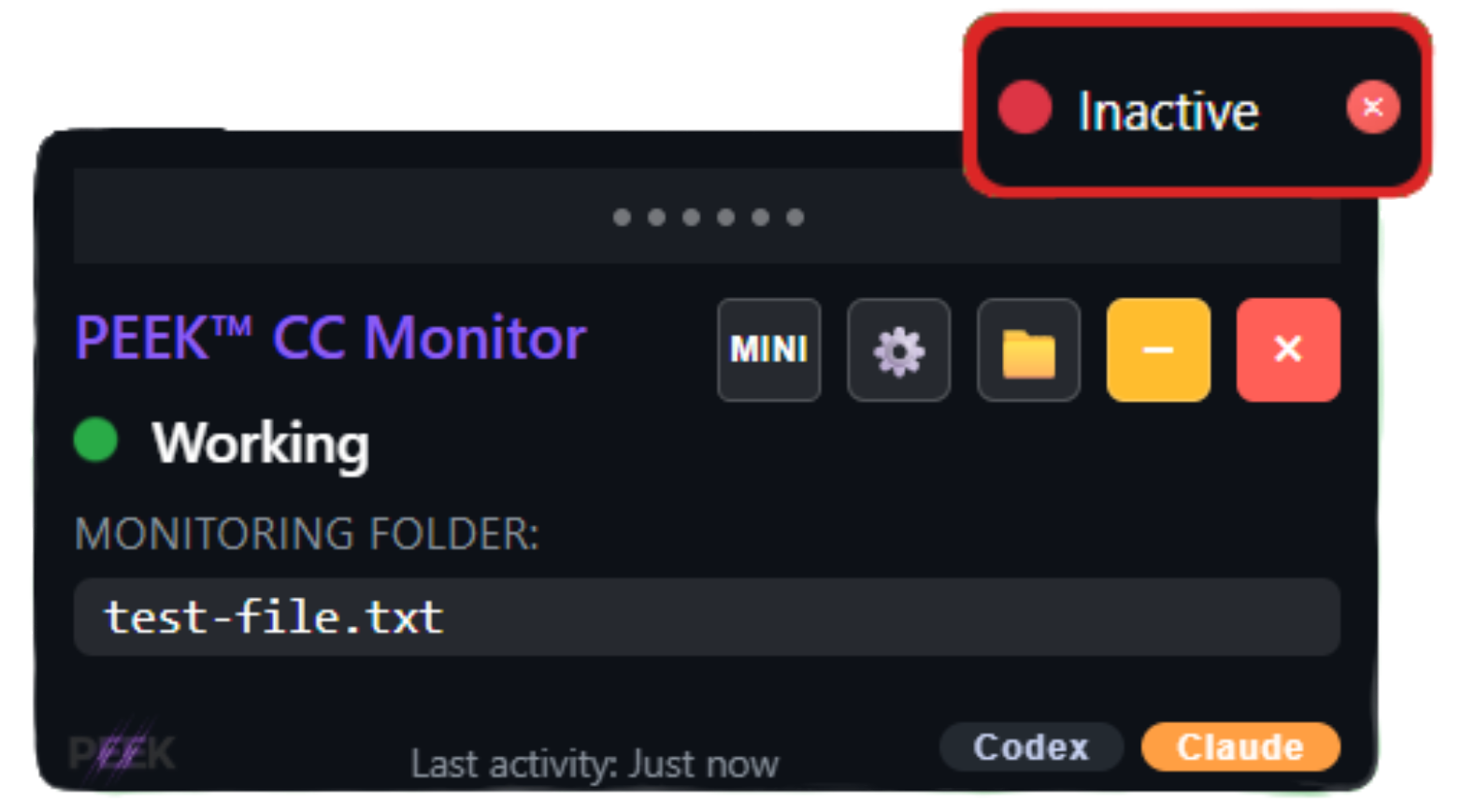 Claude mini & full monitor preview